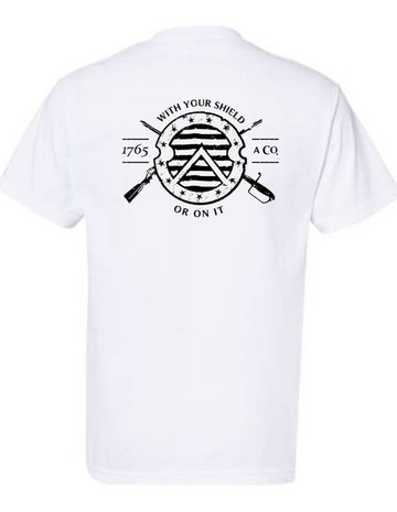 With Your Shield, Or On It — American-made patriot tee by 1765 Apparel Co