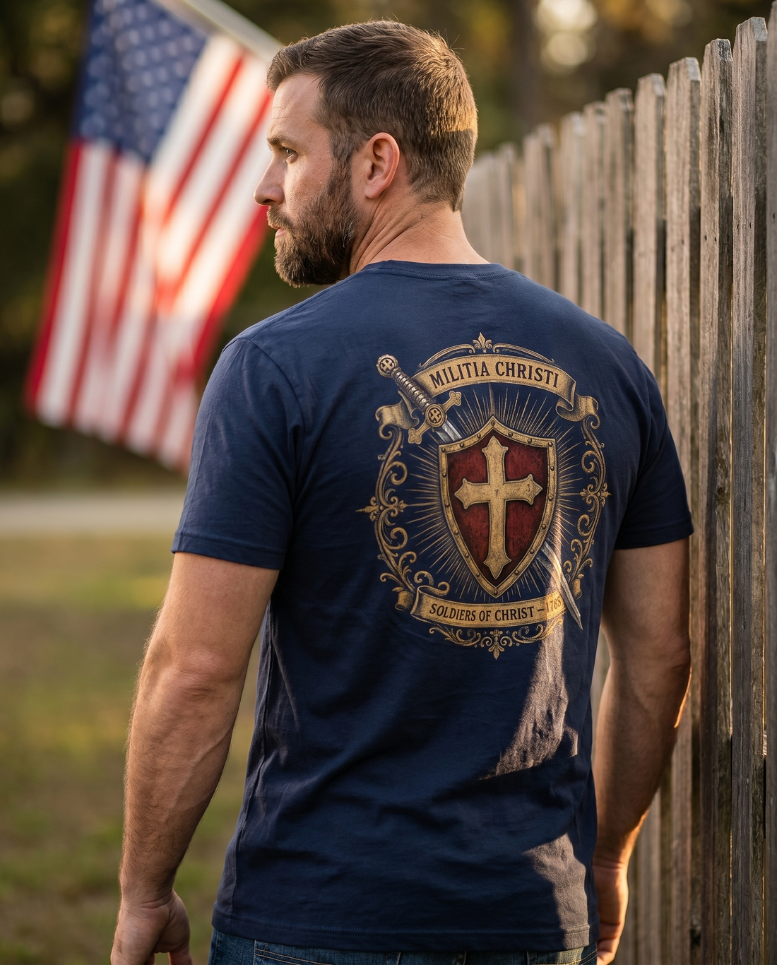 Militia Christi — Soldiers of Christ tee by 1765 Apparel, American-made heavyweight cotton